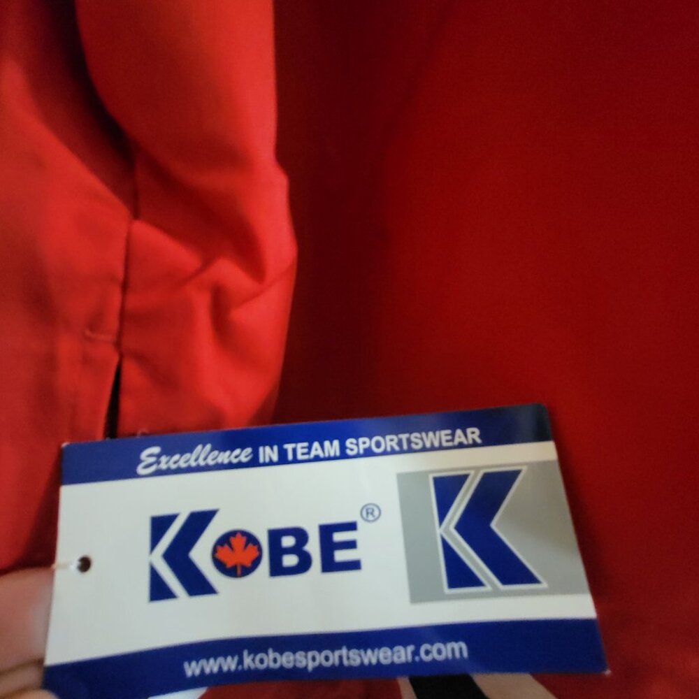 Vintage Kobe Sportswear Red & Black Striped Full-Zip Team Jacket - Size Small - Picture 7 of 9